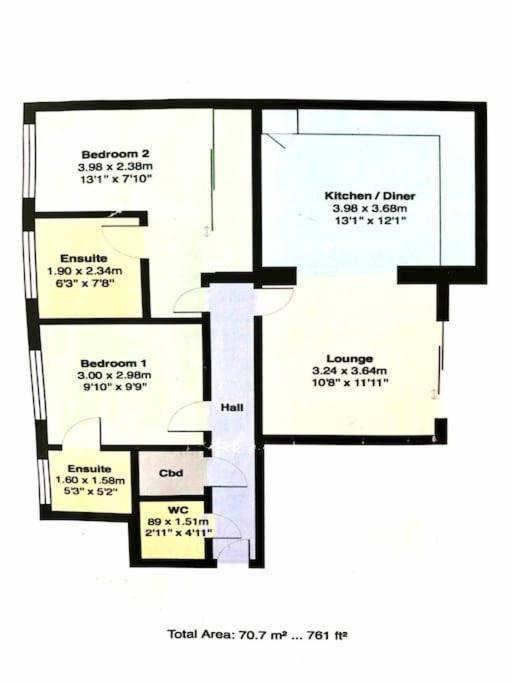 Stunning 2 Bed Apartment, Fabulous Sea View & 2 Minutes To Beach With Parking Борнмут Экстерьер фото